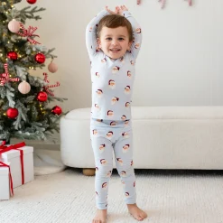 Kyte Baby Long Sleeve Pajamas in Vintage Santa Best