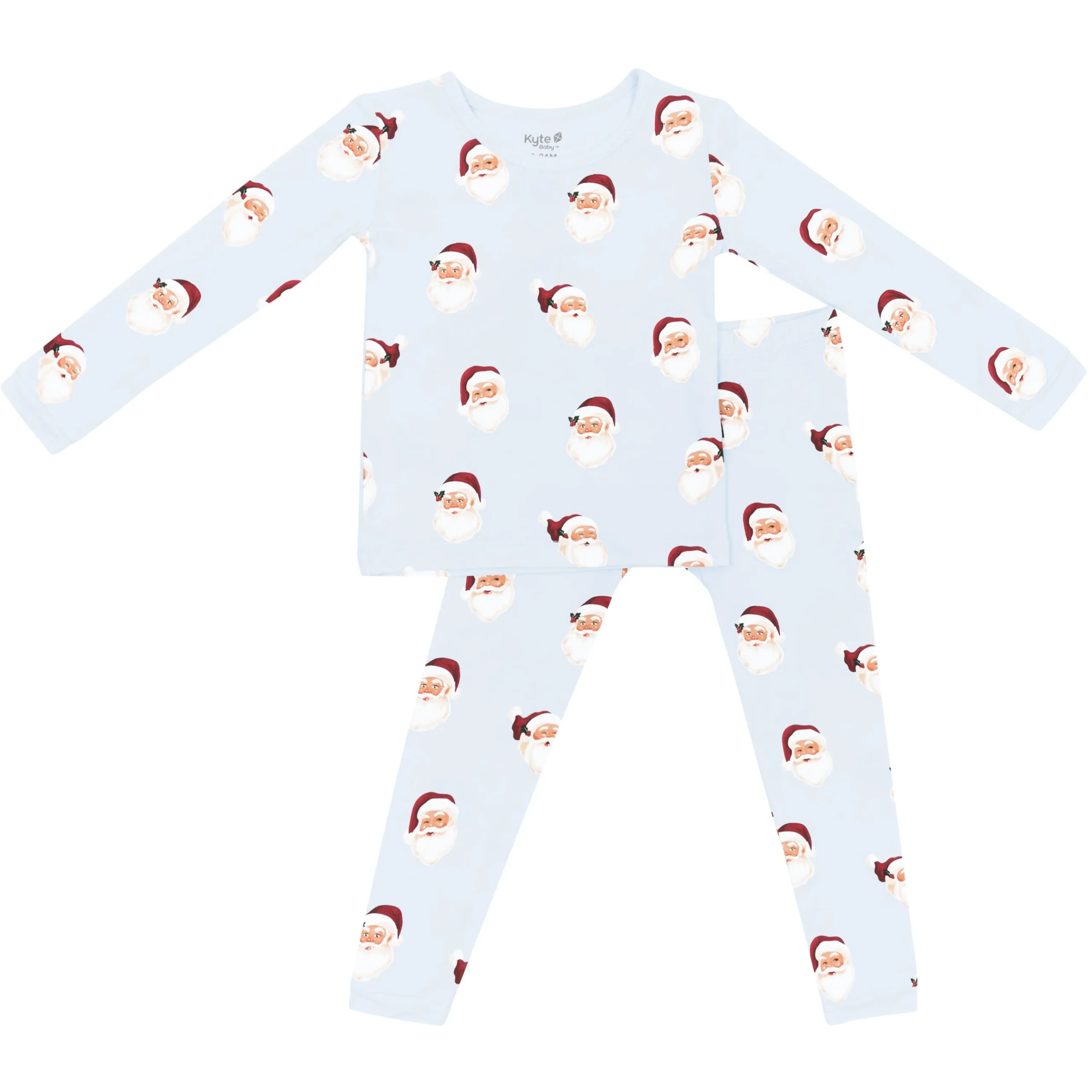 Kyte Baby Long Sleeve Pajamas in Vintage Santa Best