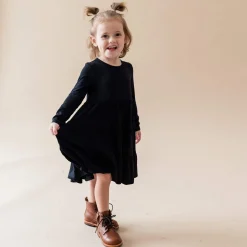 Kyte Baby Long Sleeve Tiered Dress in Midnight Hot