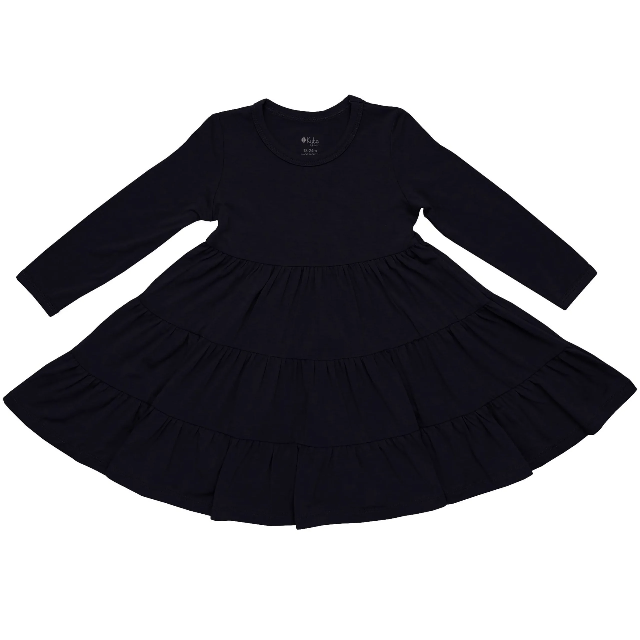 Kyte Baby Long Sleeve Tiered Dress in Midnight Hot