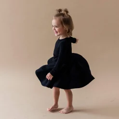 Kyte Baby Long Sleeve Tiered Dress in Midnight Hot