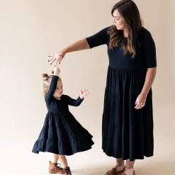 Kyte Baby Long Sleeve Tiered Dress in Midnight Hot