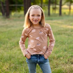 Kyte Baby Long Sleeve Toddler Crew Neck Tee in Pig Sale