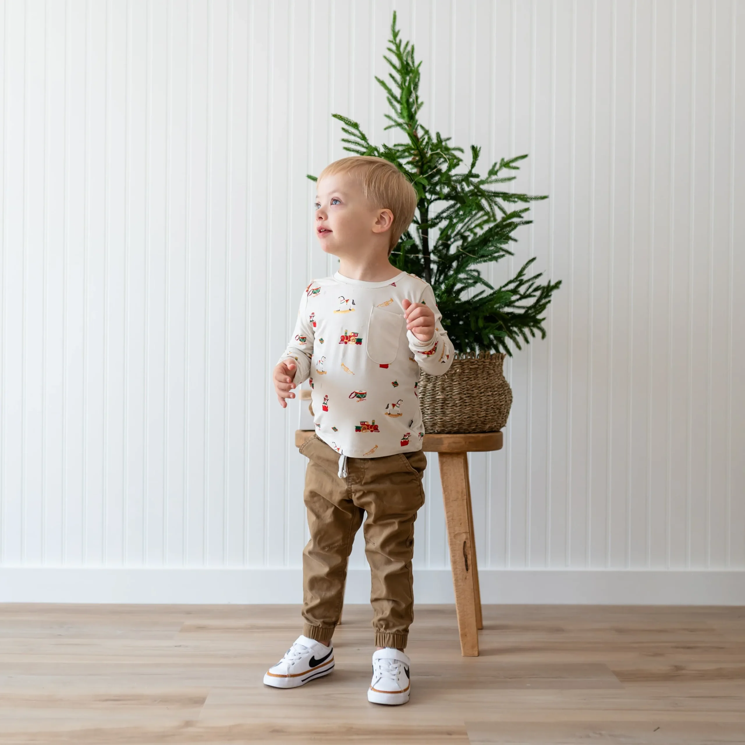 Kyte Baby Long Sleeve Toddler Crew Neck Tee in Vintage Toys