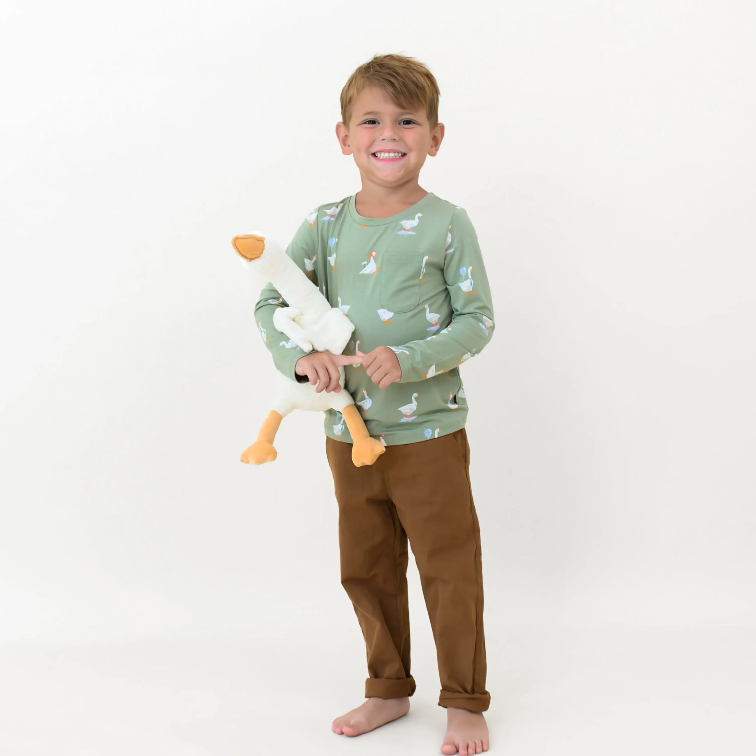 Kyte Baby Long Sleeve Toddler Crew Neck Tee in Silly Goose Sale