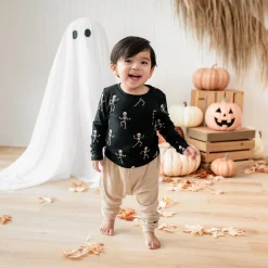 Kyte Baby Long Sleeve Toddler Crew Neck Tee in Skeleton Clearance