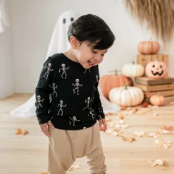Kyte Baby Long Sleeve Toddler Crew Neck Tee in Skeleton Clearance