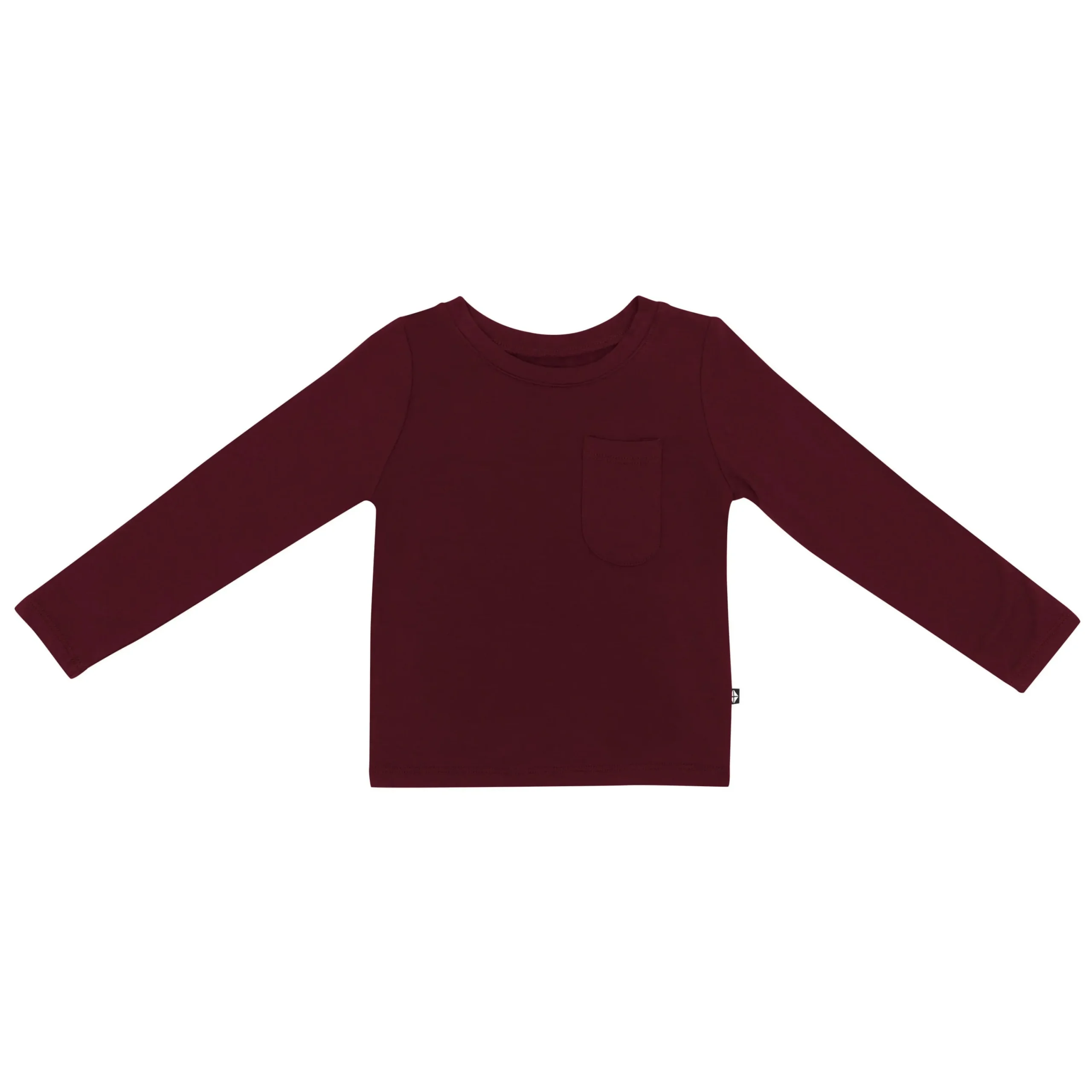 Kyte Baby Long Sleeve Toddler Crew Neck Tee in Burgundy Sale
