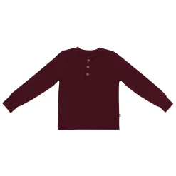 Kyte Baby Long Sleeve Toddler Henley Tee in Burgundy Best