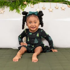 Kyte Baby Long Sleeve Twirl Bodysuit Dress in Twinkle Tree Outlet