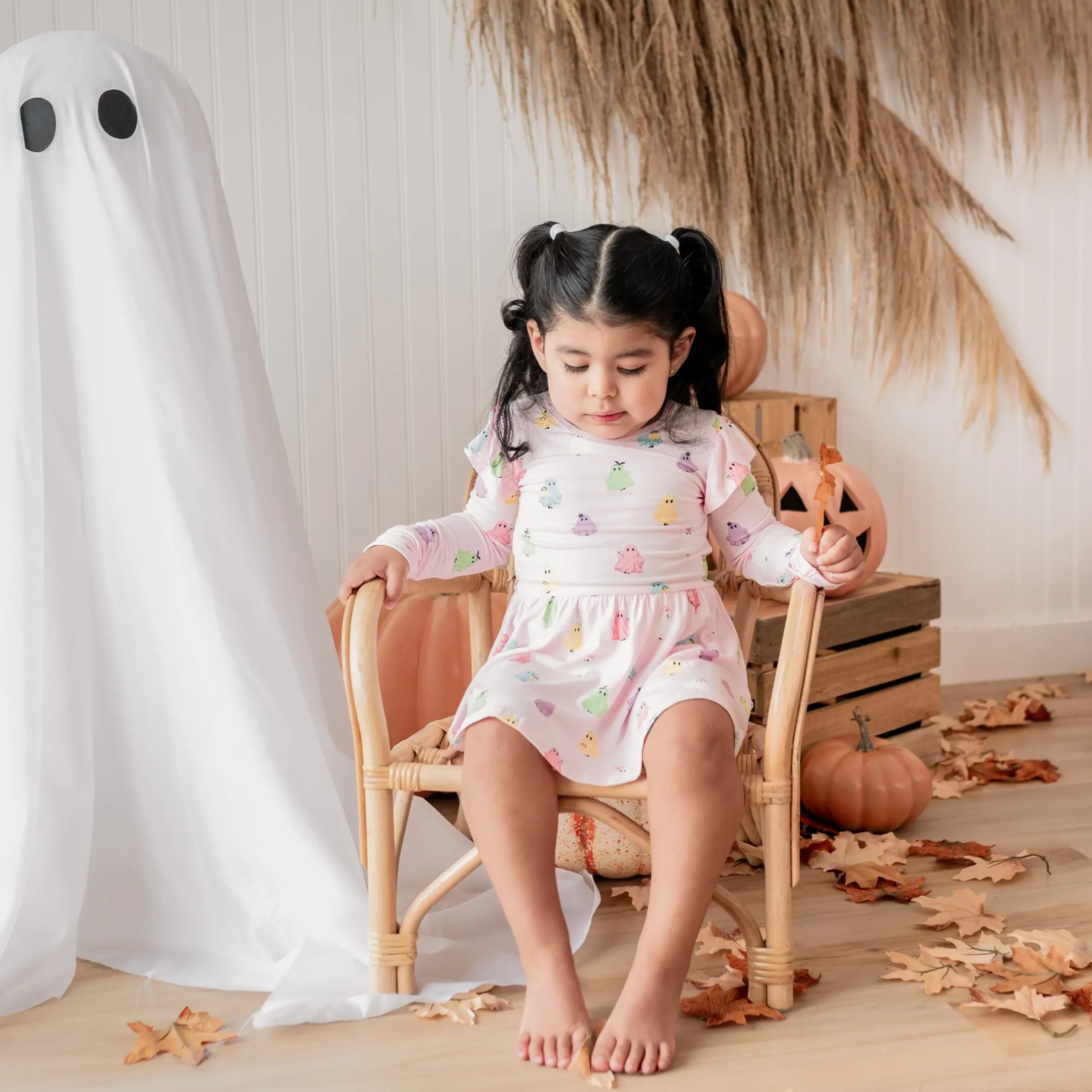 Kyte Baby Long Sleeve Twirl Bodysuit Dress in Pastel Ghost Discount