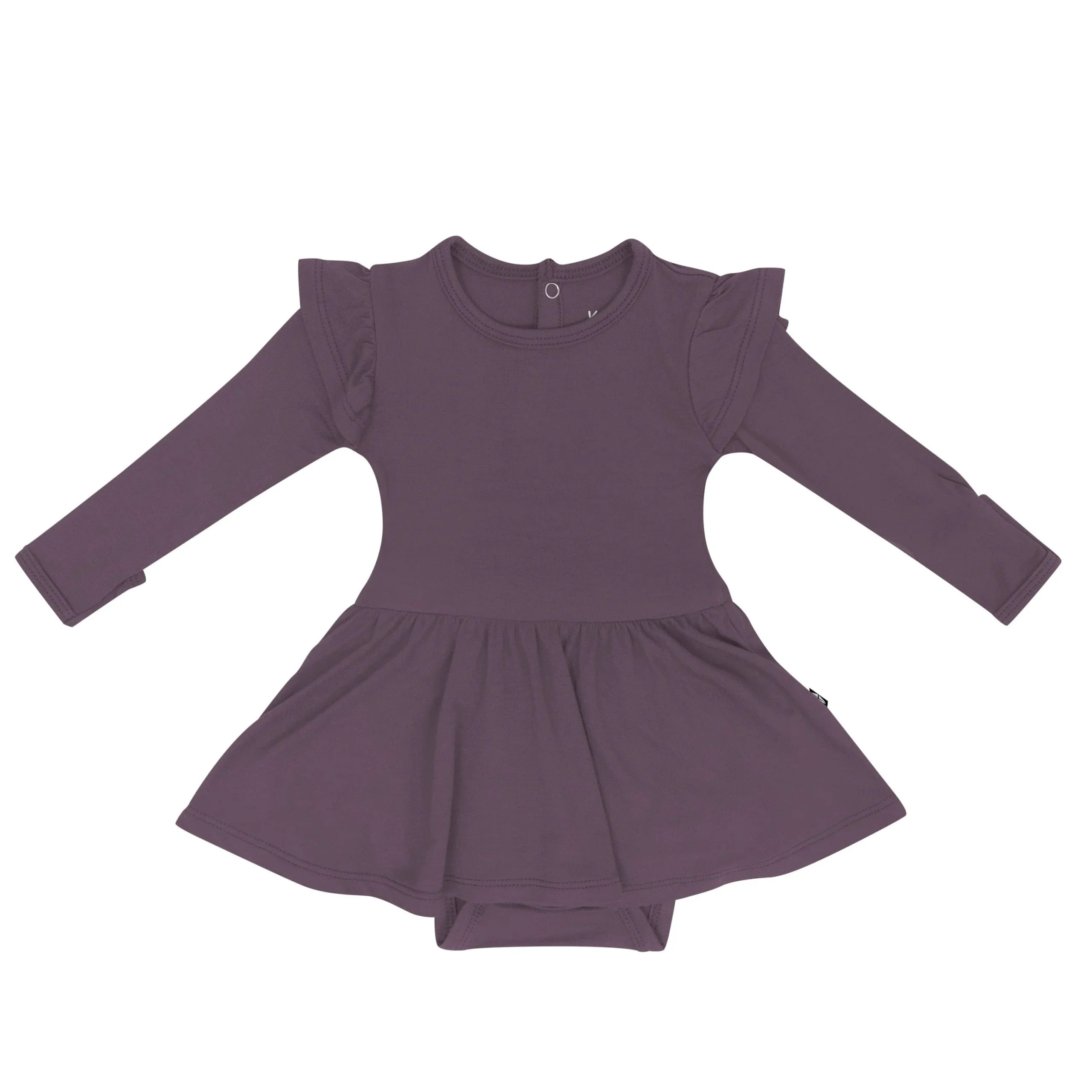 Kyte Baby Long Sleeve Twirl Bodysuit Dress in Currant Best