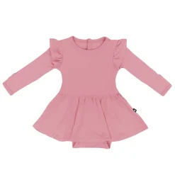 Kyte Baby Long Sleeve Twirl Bodysuit Dress in Apple Blossom Outlet