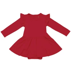 Kyte Baby Long Sleeve Twirl Bodysuit Dress in Cardinal Sale