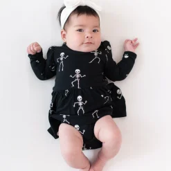 Kyte Baby Long Sleeve Twirl Bodysuit Dress in Skeleton New