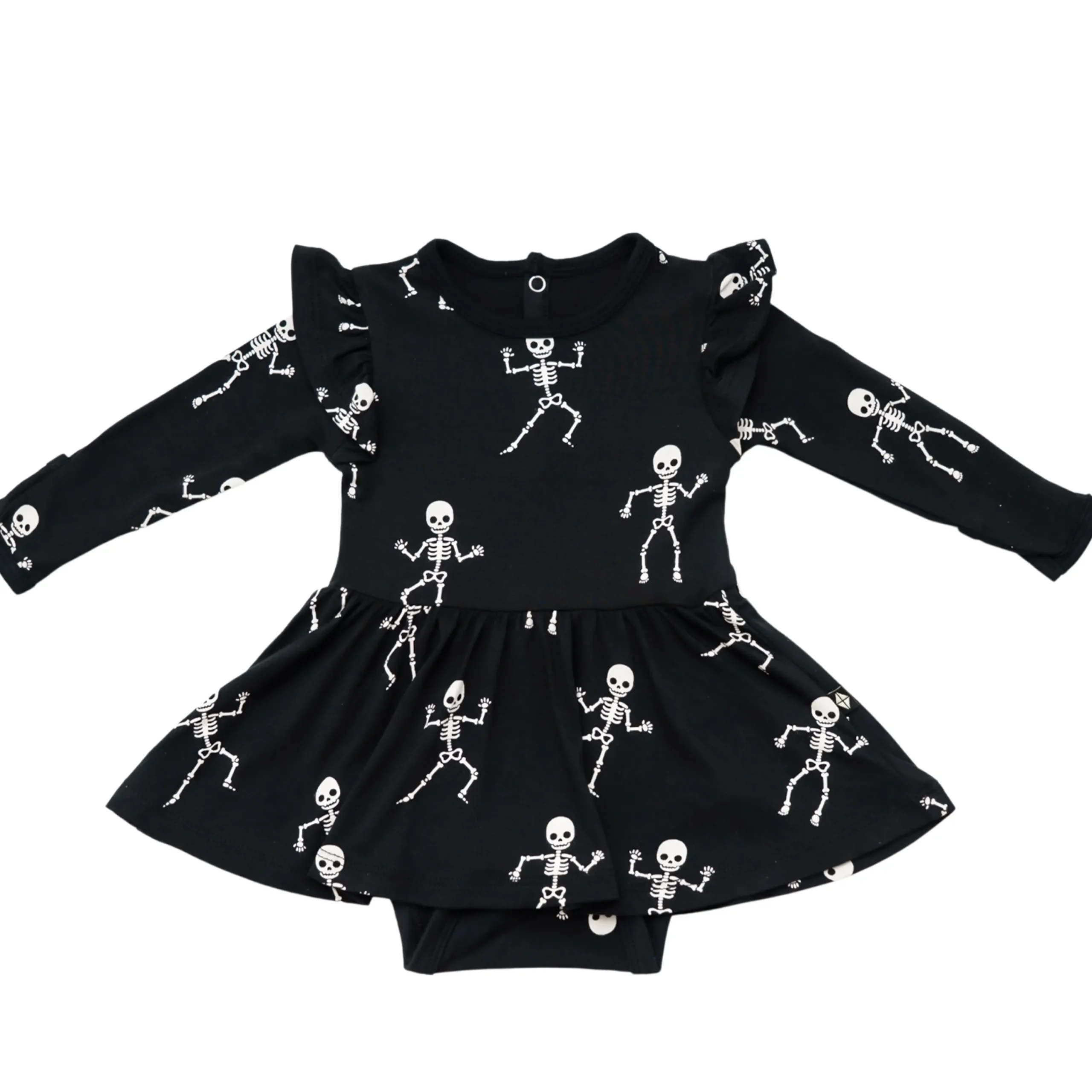 Kyte Baby Long Sleeve Twirl Bodysuit Dress in Skeleton New