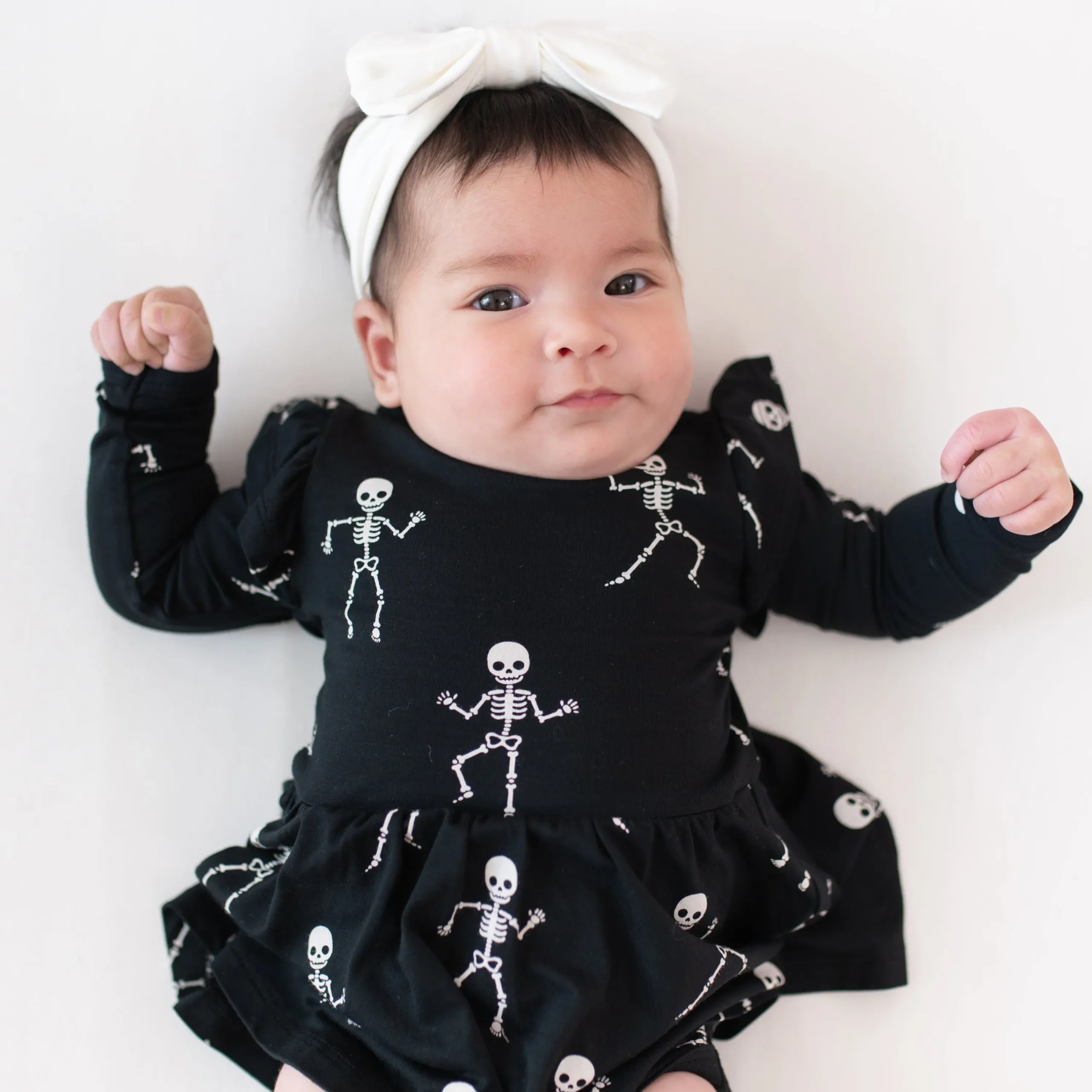 Kyte Baby Long Sleeve Twirl Bodysuit Dress in Skeleton New