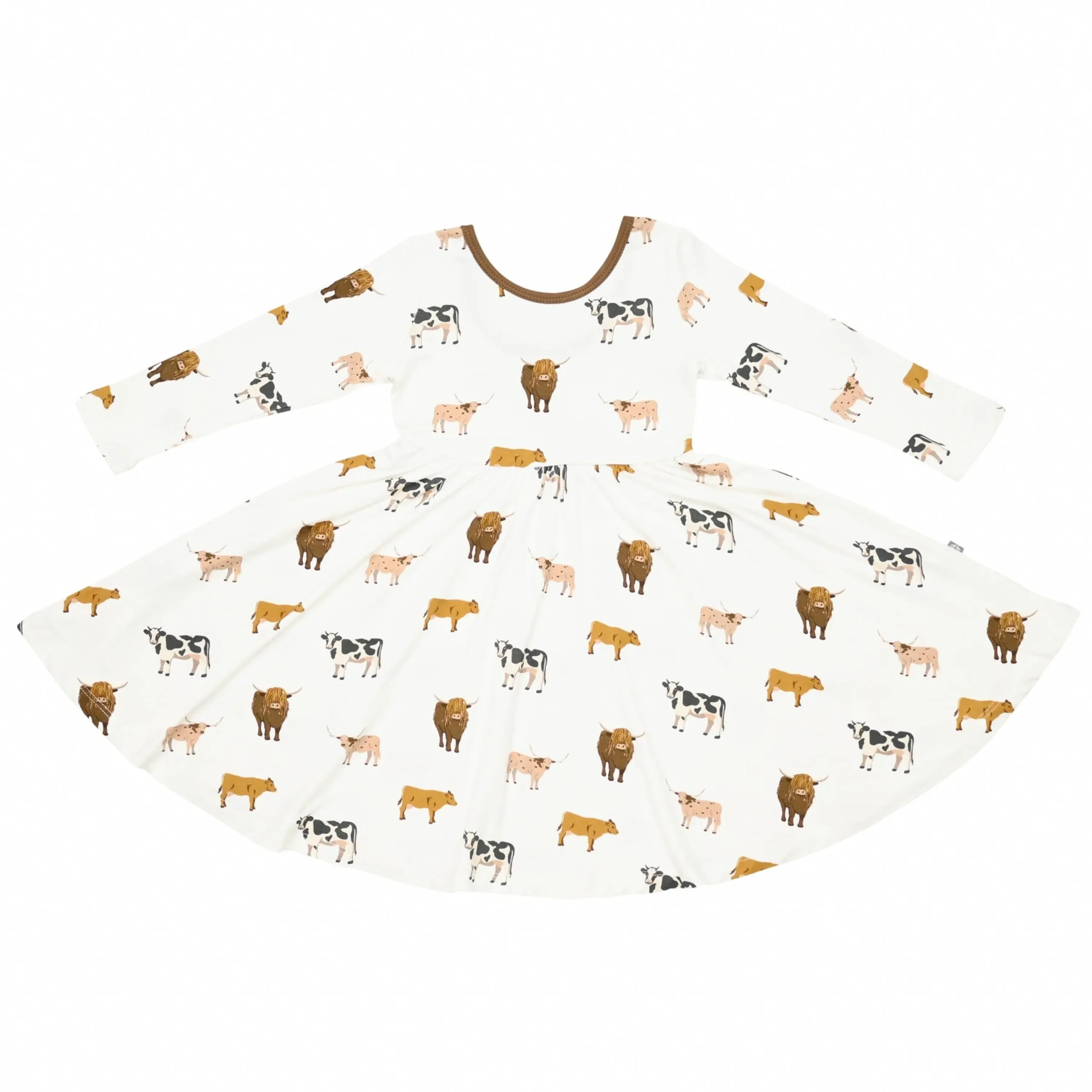 Kyte Baby Long Sleeve Twirl Dress in Moo Clearance