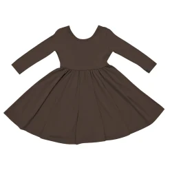 Kyte Baby Long Sleeve Twirl Dress in Espresso Clearance