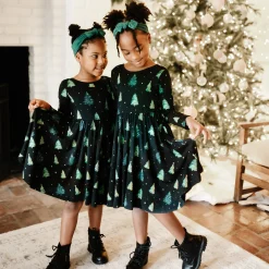 Kyte Baby Long Sleeve Twirl Dress in Twinkle Tree