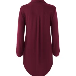 Kyte Baby Long Sleeve Women’s Nightshirt in Burgundy Clearance
