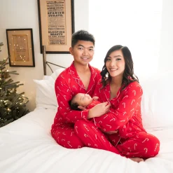 Kyte Baby Long-Sleeved Women's Pajama Set in Candy Cane Clearance
