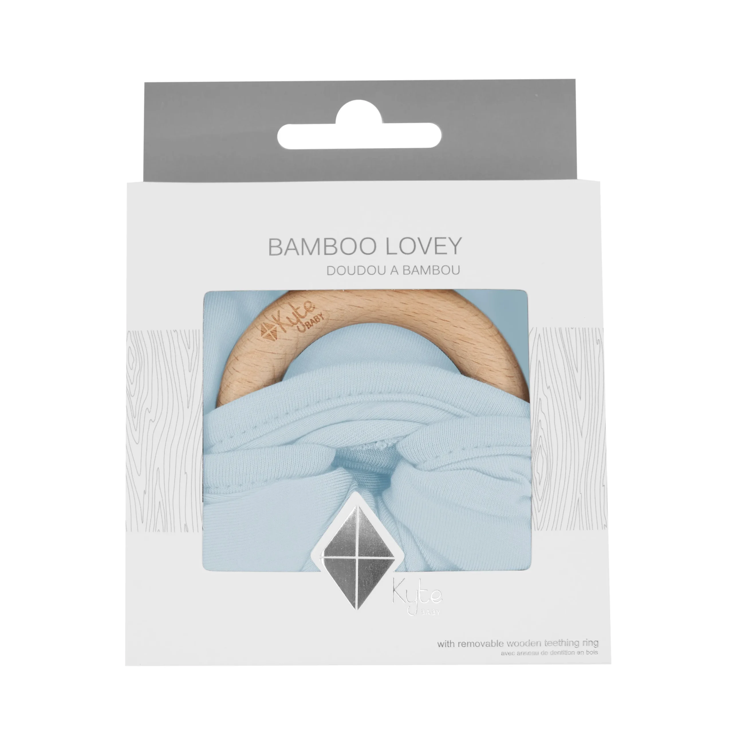 Kyte Baby Lovey in with Removable Teething Ring Fog Discount