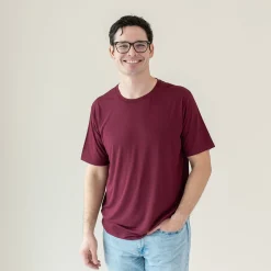Kyte Baby Men's Crew Neck Tee in Burgundy Sale