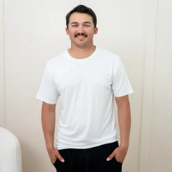 Kyte Baby Men's Crew Neck Tee in Snow Hot