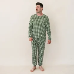 Kyte Baby Men's Jogger Set in Gingham Fir Sale
