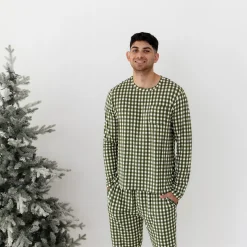 Kyte Baby Men's Jogger Set in Gingham Fir Sale