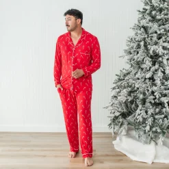Kyte Baby Men's Long Sleeve Pajama Set in Candy Cane Outlet