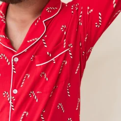 Kyte Baby Men's Long Sleeve Pajama Set in Candy Cane Outlet