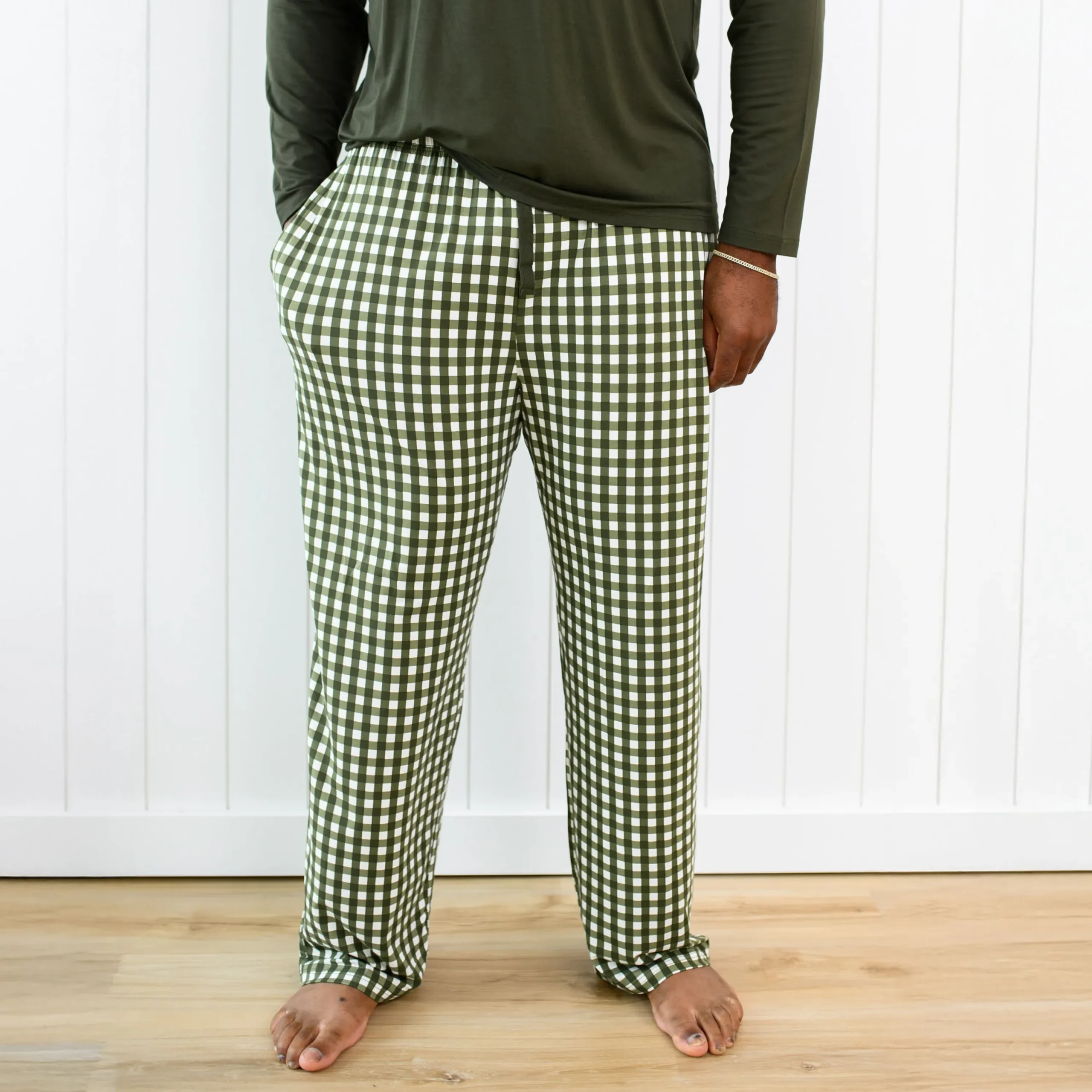 Kyte Baby Men's Lounge Pants in Gingham Fir