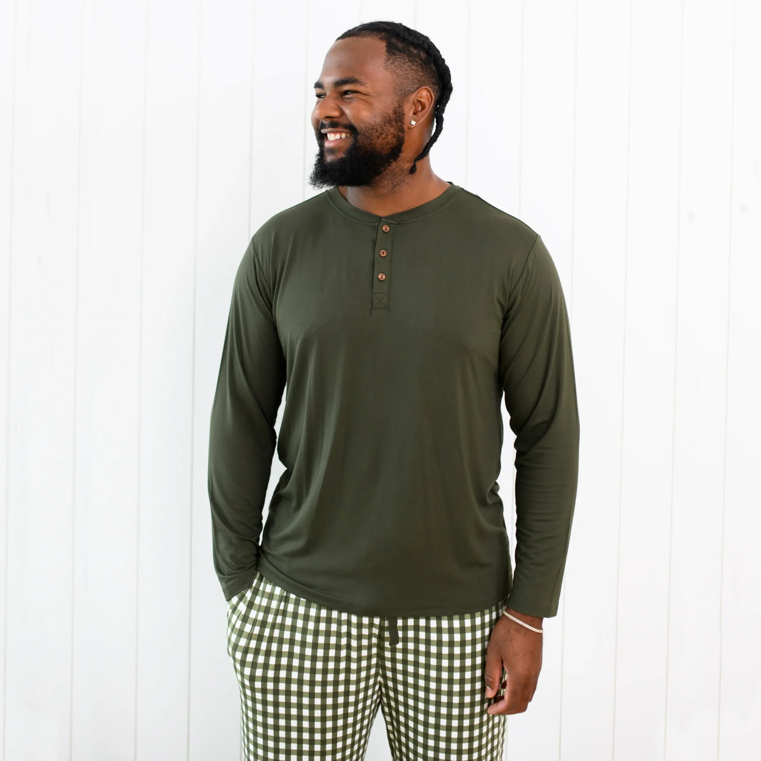 Kyte Baby Men's Lounge Pants in Gingham Fir