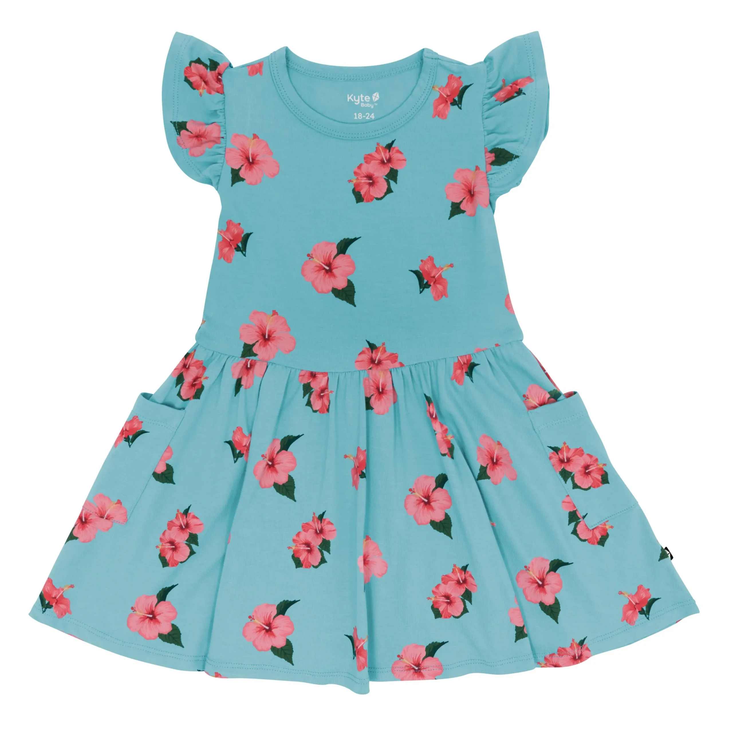 Kyte Baby Pocket Dress in Hibiscus New