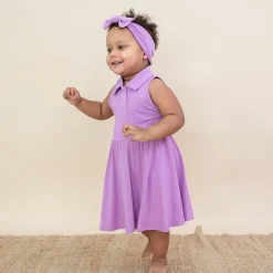 Kyte Baby Polo Bodysuit Dress in Poi Clearance