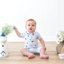 Kyte Baby Polo Shortall in Harbor Online