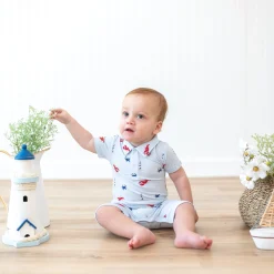 Kyte Baby Polo Shortall in Harbor Online