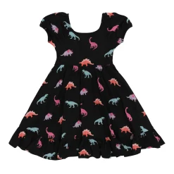 Kyte Baby Puff Sleeve Twirl Dress in Midnight Roar Outlet