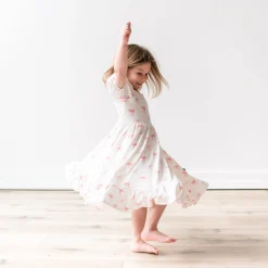Kyte Baby Puff Sleeve Twirl Dress in Bow New
