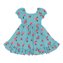 Kyte Baby Puff Sleeve Twirl Dress in Hibiscus Best