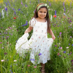 Kyte Baby Puff Sleeve Twirl Dress in Wildflower Clearance