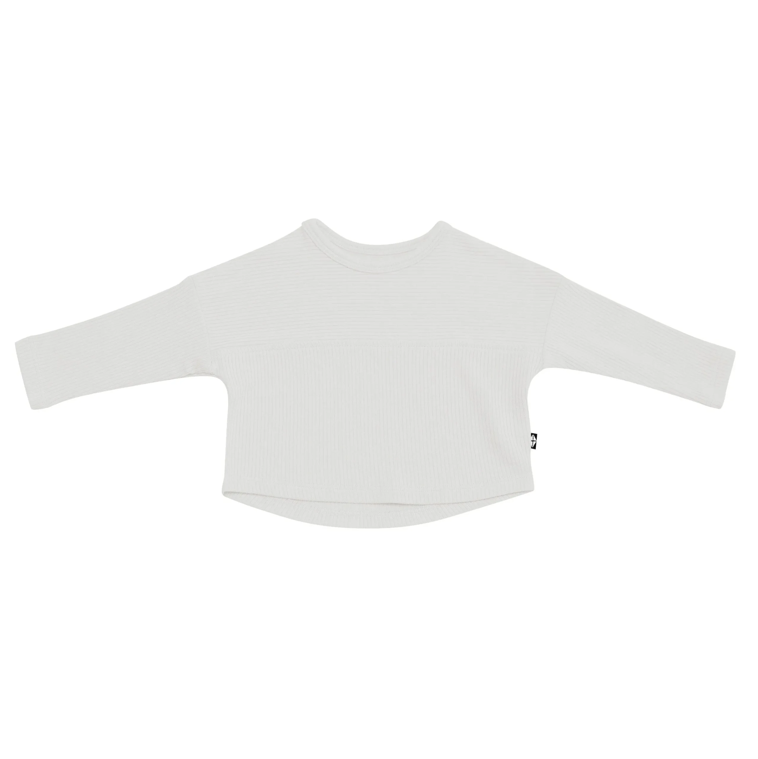 Kyte Baby Ribbed Drop Shoulder Top in Oat Clearance