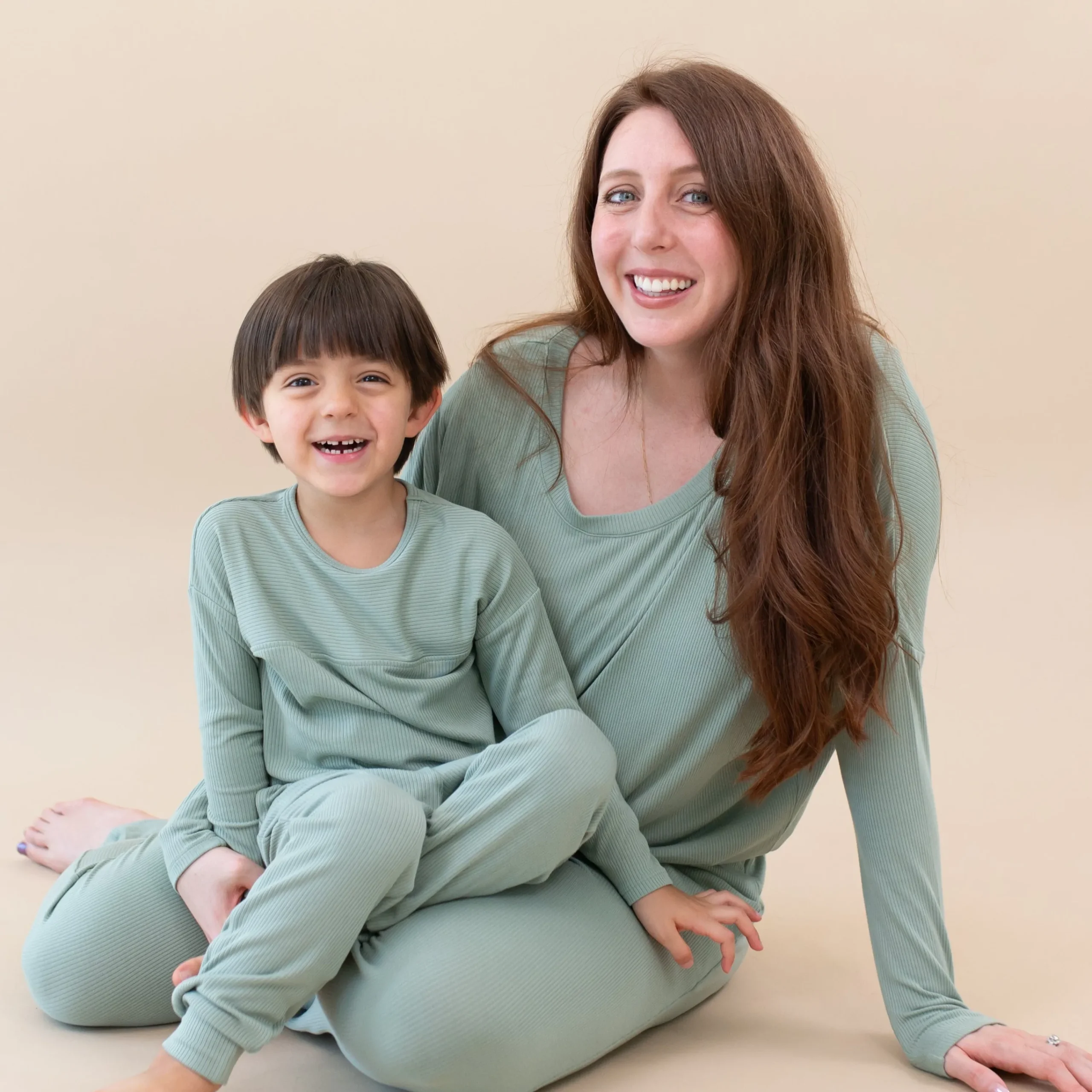 Kyte Baby Ribbed Drop Shoulder Top in Thyme Sale