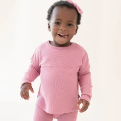 Kyte Baby Ribbed Drop Shoulder Top in Apple Blossom Clearance