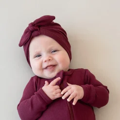 Kyte Baby Ribbed Headwrap in Burgundy Best