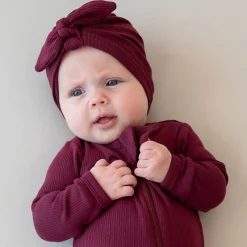 Kyte Baby Ribbed Headwrap in Burgundy Best