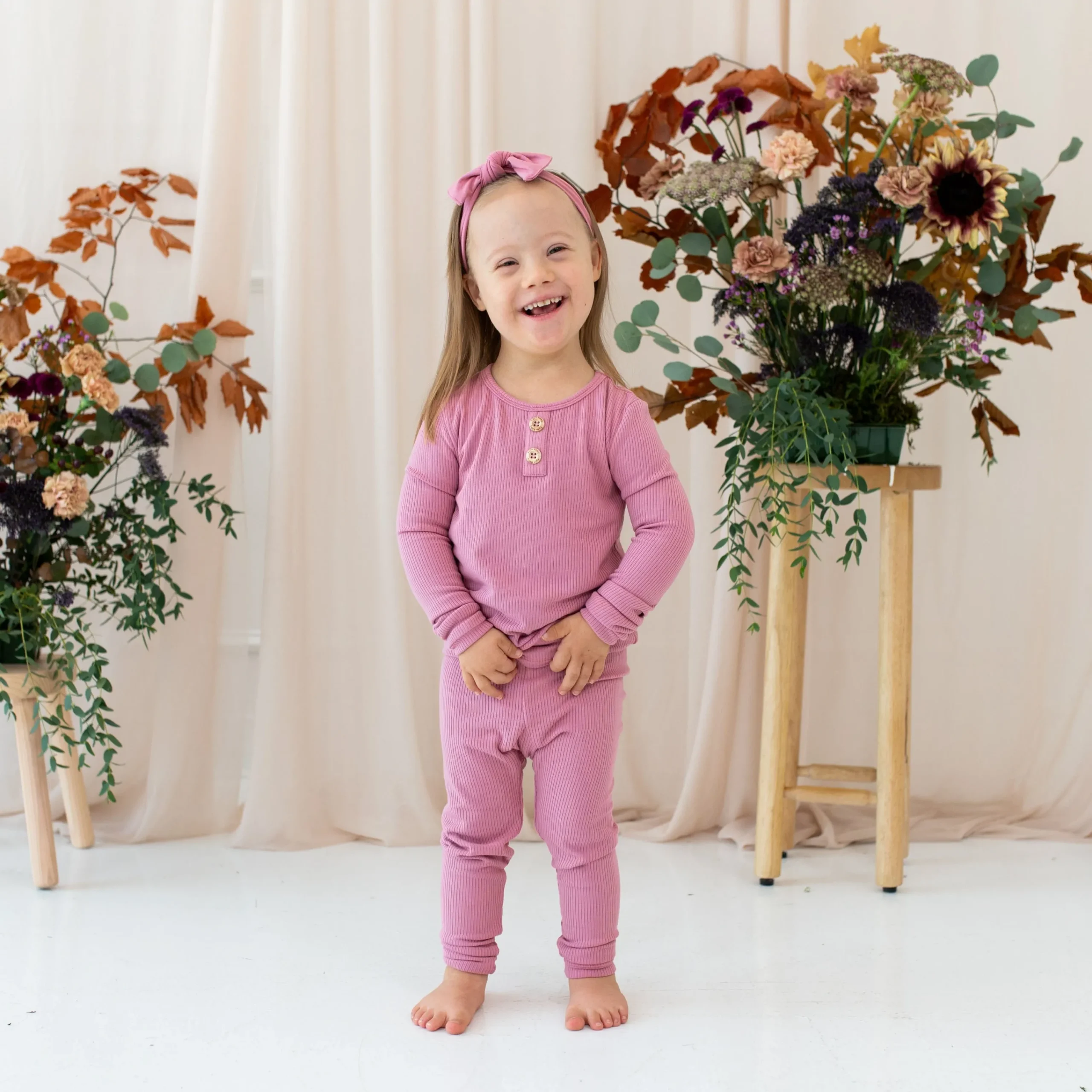 Kyte Baby Ribbed Henley Set in Apple Blossom Online