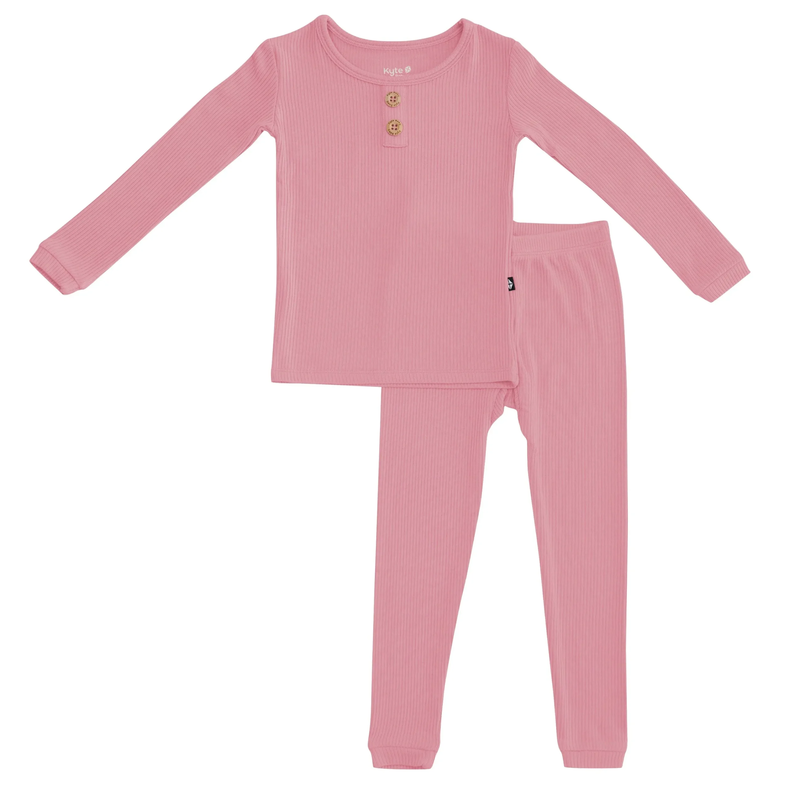 Kyte Baby Ribbed Henley Set in Apple Blossom Online